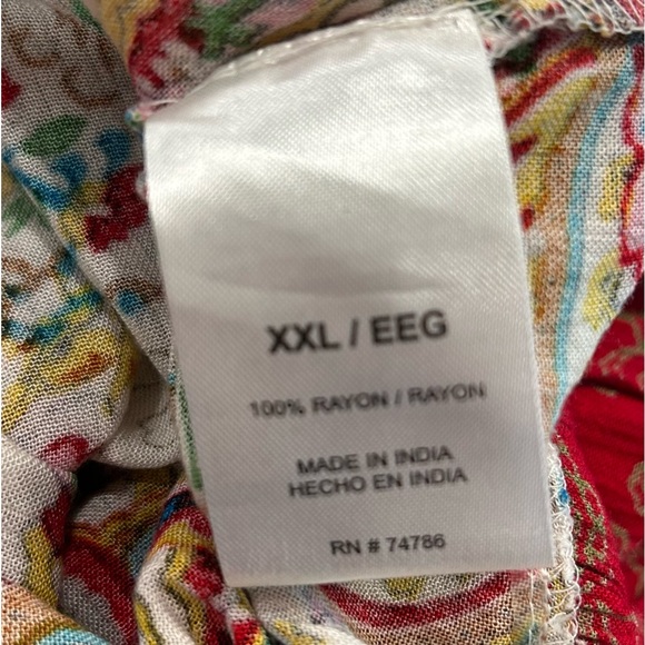 Bila boho ruffle flowy tassel tie sleeveless top XL - Picture 4 of 6